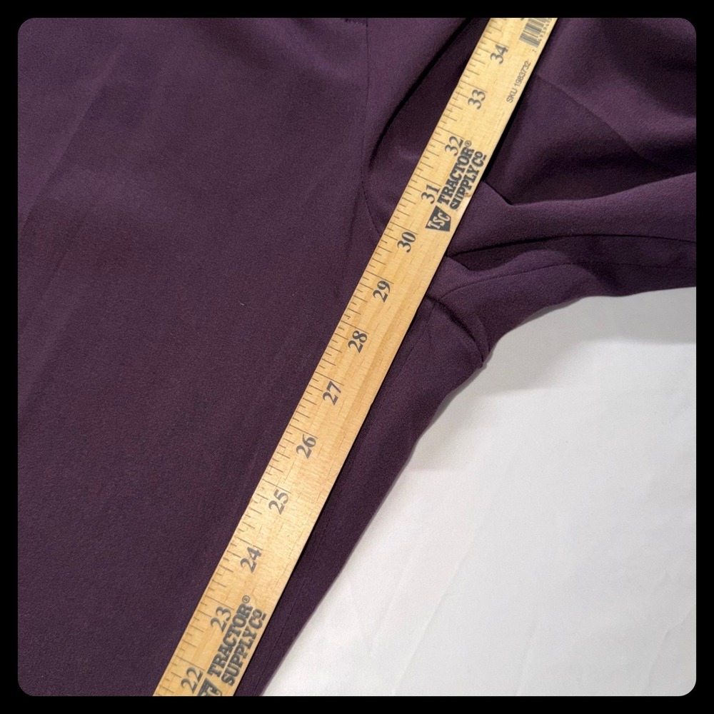 Signature by Larry Levine Dress Pants Women 14 Purple Wide Leg Trouser Professio - Picture 5 of 7